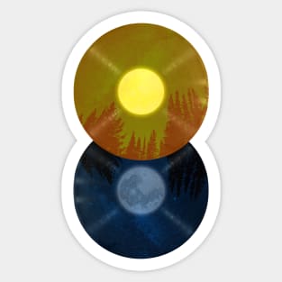 8 Songs About Day And Night - Vinyl Sun and Moon Design Sticker